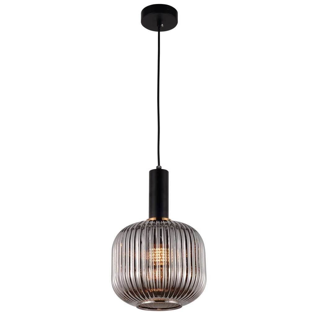 Moderná závesná lampa GATO, dymové sklenené tienidlo v štýle loft - Lumina Deco obrázok 3