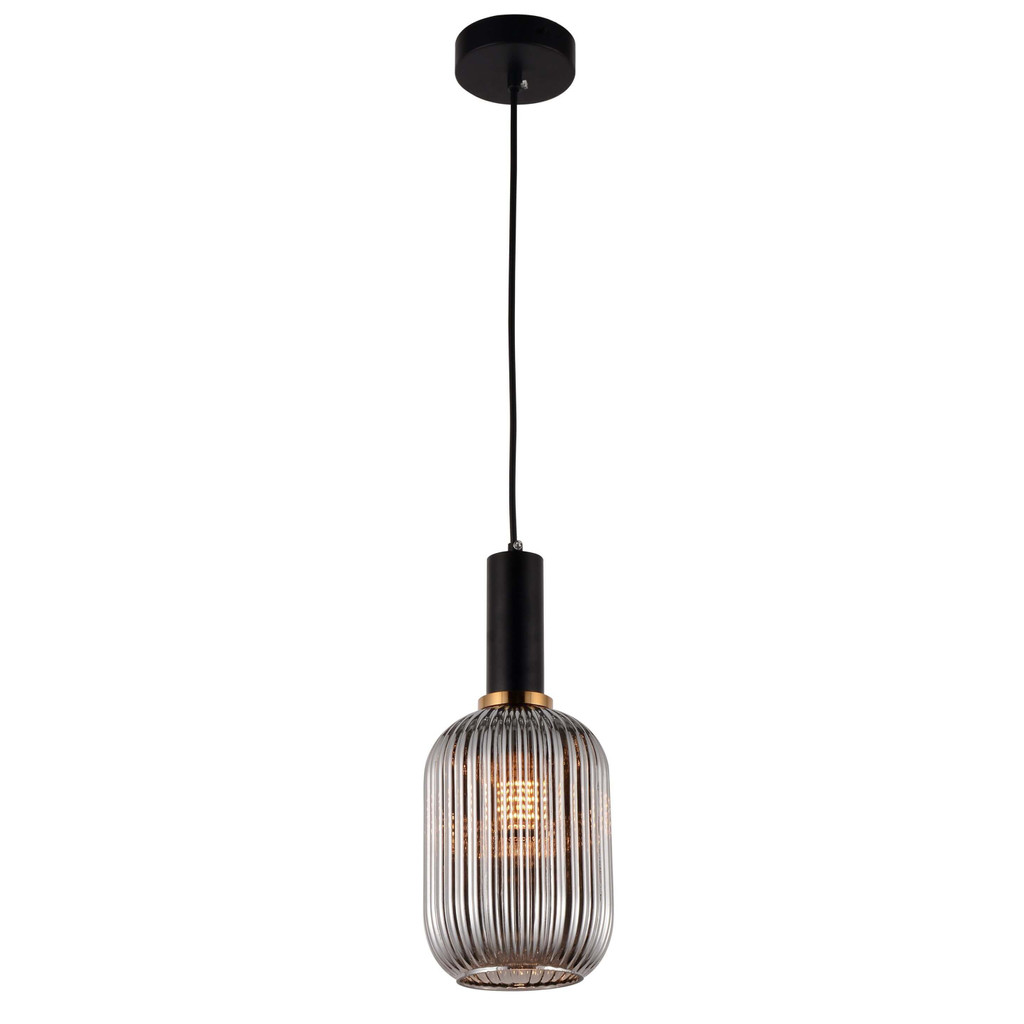 Sklenená závesná lampa RICO s dymovým tienidlom v štýle loft - Lumina Deco obrázok 3