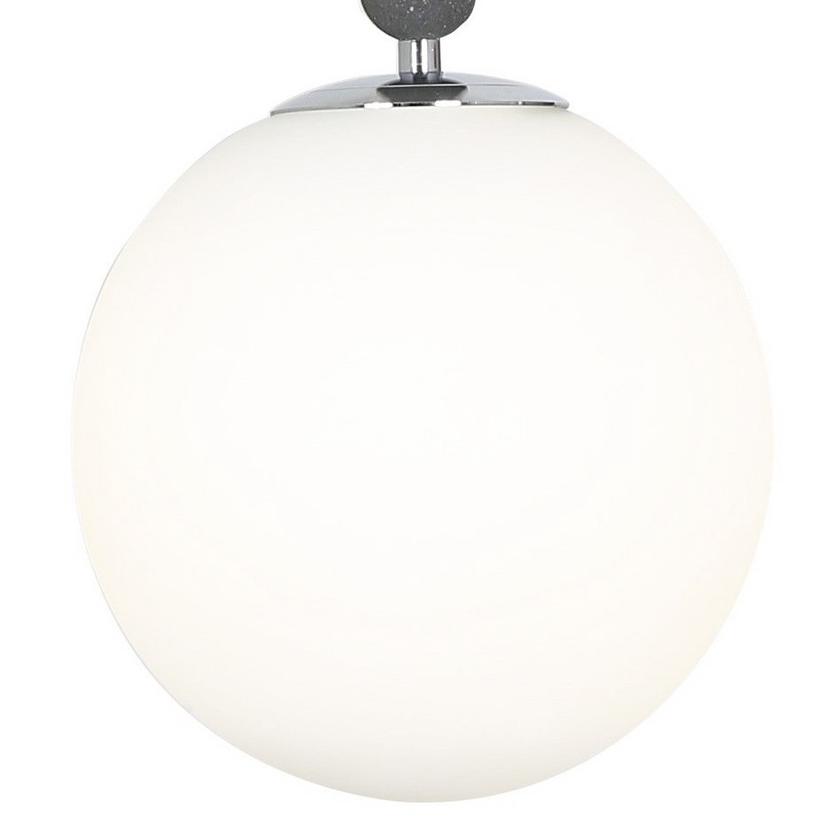 Závesná lampa GRANINO D20 v štýle glamlour, chrómované prvky, biele tienidlo - Lumina Deco obrázok 4