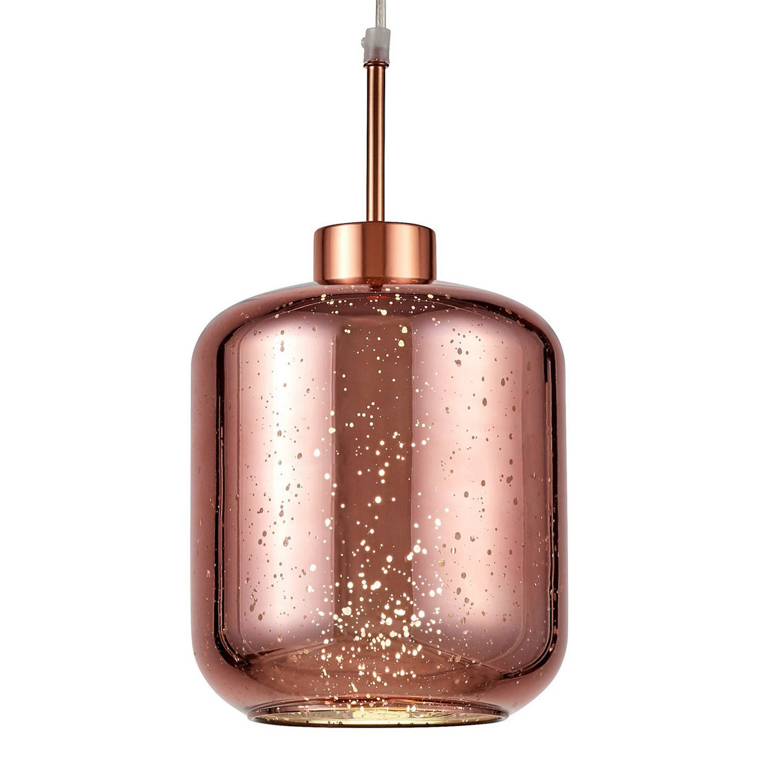 Moderná sklenená závesná lampa, luster ALACOSMO, ružové zlato, rose gold - Lumina Deco obrázok 1