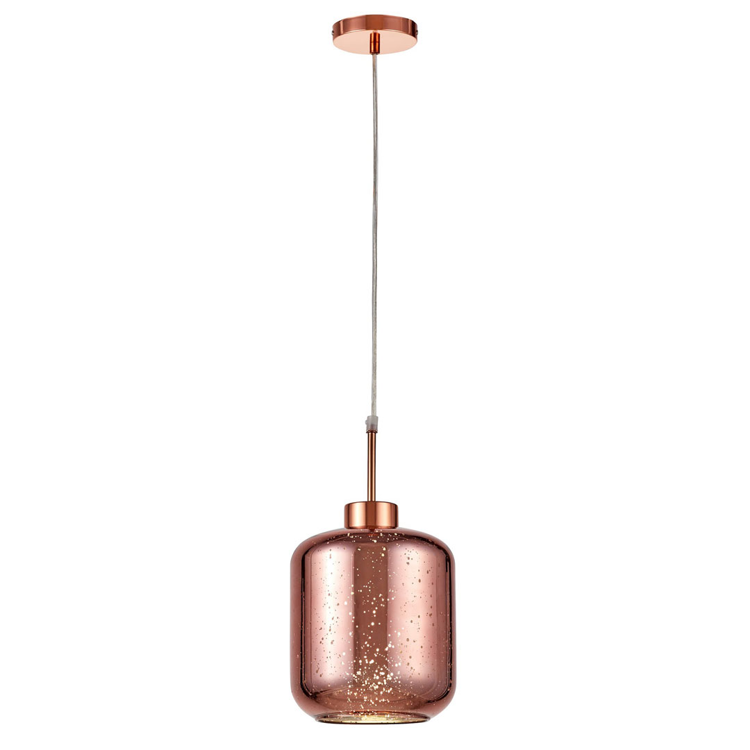 Moderná sklenená závesná lampa, luster ALACOSMO, ružové zlato, rose gold - Lumina Deco obrázok 3