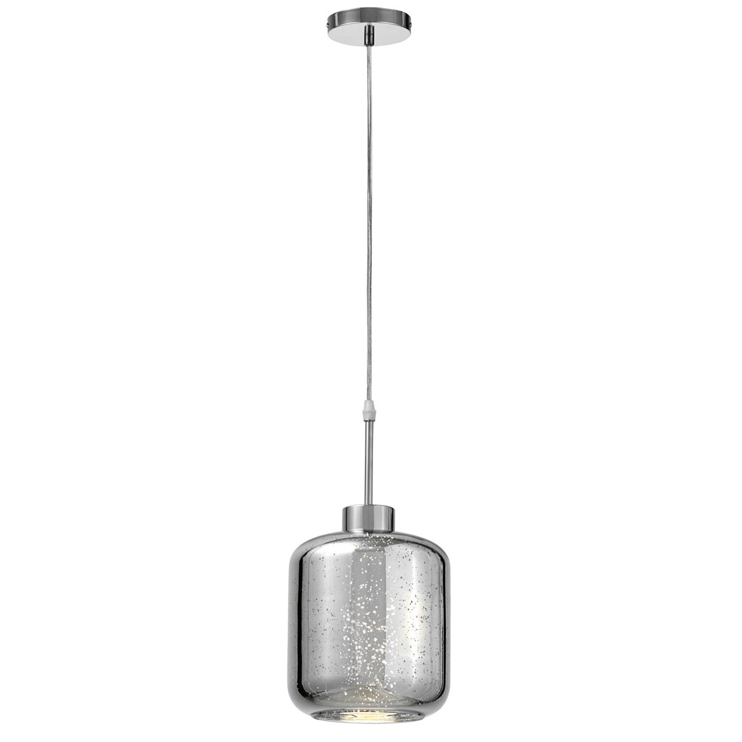 Strieborná závesná lampa, luster ALACOSMO, moderný, sklenený, chrómovaný - Lumina Deco obrázok 3